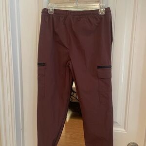 Art Class Maroon Quick Dry Joggers with cargo zip pockets. Youth size 16.